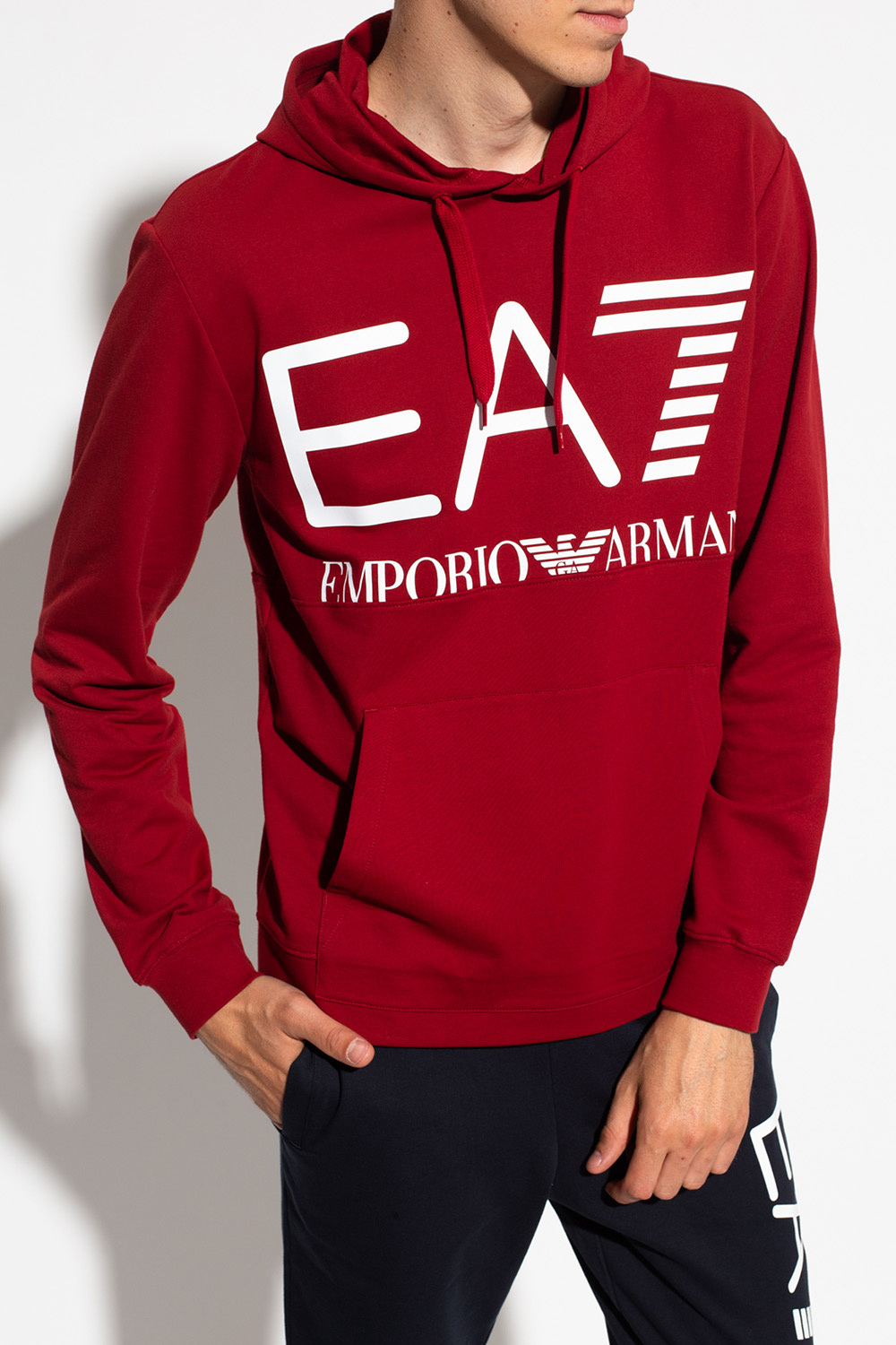 Ea7 red outlet hoodie